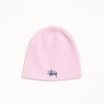 ステューシー ベーシック スカルキャップ ローズピンク ビーニー