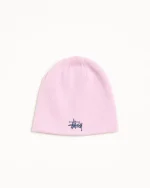 ステューシー ベーシック スカルキャップ ローズピンク ビーニー