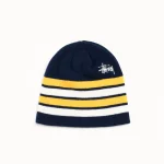 ステューシー ベーシック ストライプ ネイビー スカルキャップ