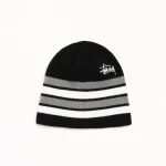 ステューシー ベーシック ストライプ ブラック スカルキャップ