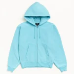 ステューシー ベーシック ダイヤモンド ジップ ティール パーカー