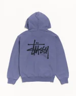 ステューシー ベーシック ピグメントダイ グレープ パーカー-1