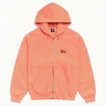 ステューシー ベーシック ピグメントダイ ジップ シャーベット パーカー