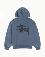 ステューシー ベーシック ピグメントダイ ネイビー ジップパーカー-1