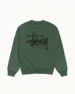 ステューシー ベーシック ピグメントダイ パイン クルー-1