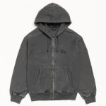 ステューシー ベーシック ピグメントダイ ブラック ジップ パーカー
