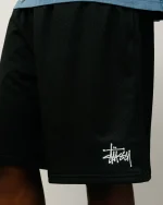 ステューシー ベーシックメッシュ ブラック ショートパンツ-3