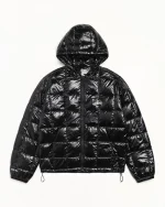 ステューシー ミッドウェイト フード付き パファー ブラック ジャケット