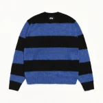 ステューシー モヘア ストライプ ブルー セーター