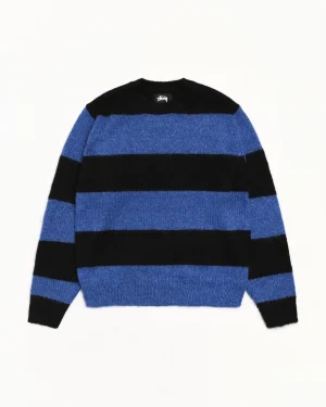 ステューシー モヘア ストライプ ブルー セーター