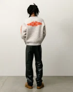 ステューシー モヘアフラワー グレー ヘザー セーター-4