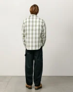 ステューシー ラウ チェックシャツ オフホワイト ジャケット-4