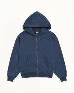 ステューシー リラックス ネイビー ジップ パーカー