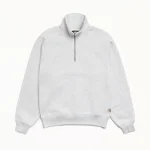 ステューシー リラックス ハーフジップ アッシュ ヘザー パーカー