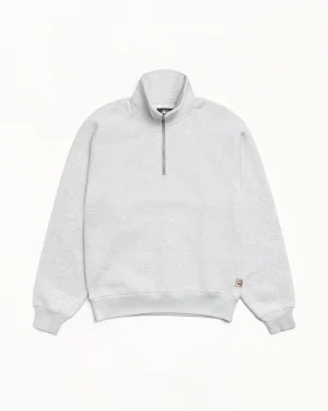 ステューシー リラックス ハーフジップ アッシュ ヘザー パーカー