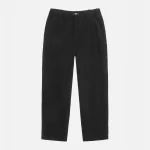 ステューシー リラックステクスチャードウール ブラックトラウザー