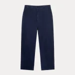 ステューシー リラックステクスチャードリネン ネイビートラウザー