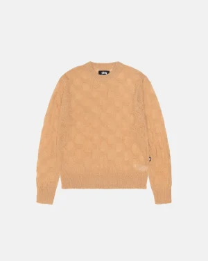 ステューシー ルーズニット クロスケーブル サンドセーター