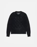 ステューシー ルーズニット クロスケーブル ブラック セーター