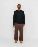 ステューシー ルーズニット クロスケーブル ブラック セーター-2