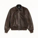 ステューシー レザーフライト ダークブラウンジャケット