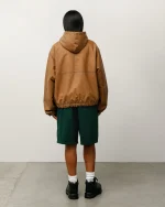 ステューシー ワックスコットン ワーク カーキ ジャケット-5