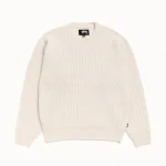 ステューシー ワッフルニット カシミア ナチュラル クルー