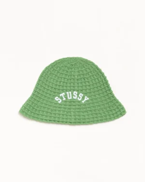 ステューシー ワッフルニット グリーン バケットハット