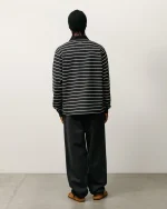 ステューシー ワークギア ウォッシュド ブラック スウェットパンツ-5