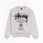 ステューシー ワールドツアー アッシュ ヘザー クルー