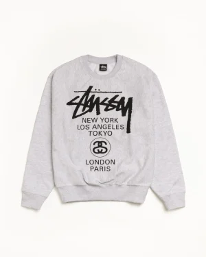 ステューシー ワールドツアー アッシュ ヘザー クルー