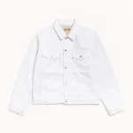 ステューシーの裏地付きデニムトラッカーホワイトジャケット