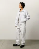 ステューシーの裏地付きデニムトラッカーホワイトジャケット-4