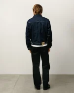 ステューシーの裏地付きデニムトラッカーリンスインディゴジャケット-4