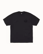 ステューシーの長持ちする顔料染めのフェードブラックTシャツ-1
