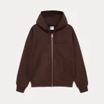 ステューシー＆ナイキ ストーンウォッシュドフリース ダークシンダー ジップパーカー