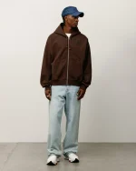 ステューシー＆ナイキ ストーンウォッシュドフリース ダークシンダー ジップパーカー-2