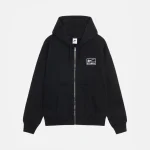 ステューシー＆ナイキ ストーンウォッシュフリース ブラック ジップ パーカー