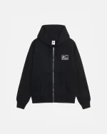 ステューシー＆ナイキ ストーンウォッシュフリース ブラック ジップ パーカー