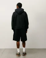 ステューシー＆ナイキ ストーンウォッシュフリース ブラック ジップ パーカー-3